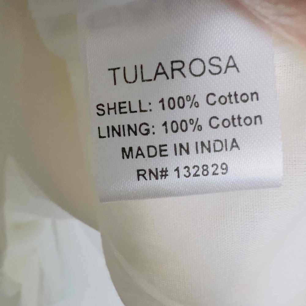 Tularosa Brittany‎ Dress in Marshmallow Ruched Ruffle Mini Cotton Size Medium - Picture 12 of 13